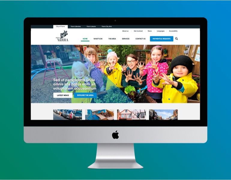 The completed City Of Yarra homepage.