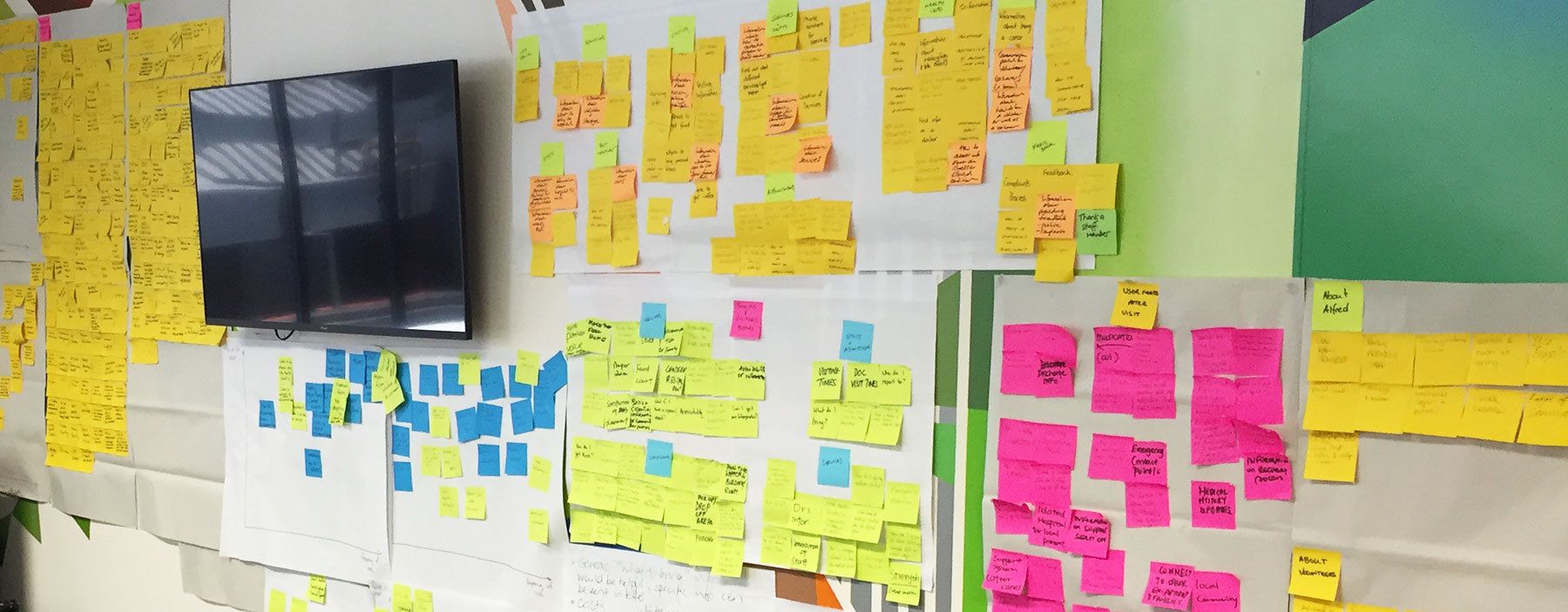 Outputs from a stakeholder workshop documenting user needs and goals.