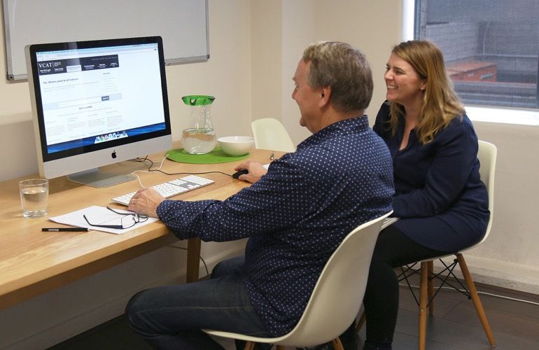 User testing the VCAT website prototype design.