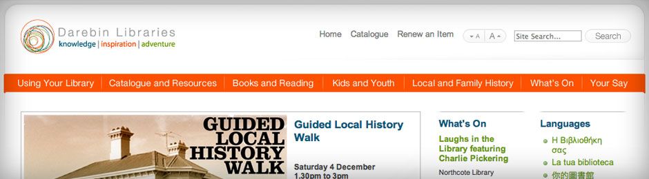 Darebin libraries website