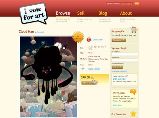 I Vote For Art website image